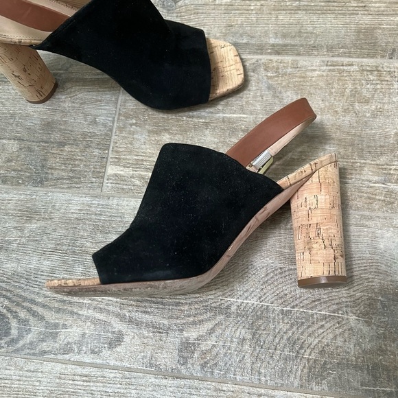 Veronica Beard Black and Brown Heels with Cork Heel - Picture 10 of 13